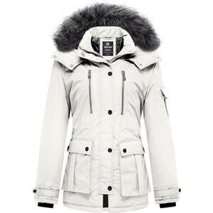 Women's Quilted Winter Coat Warm Puffer Jacket Thicken Parka with Hood